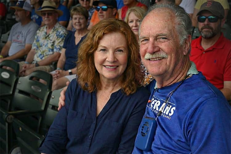 Veteran couple smiling together